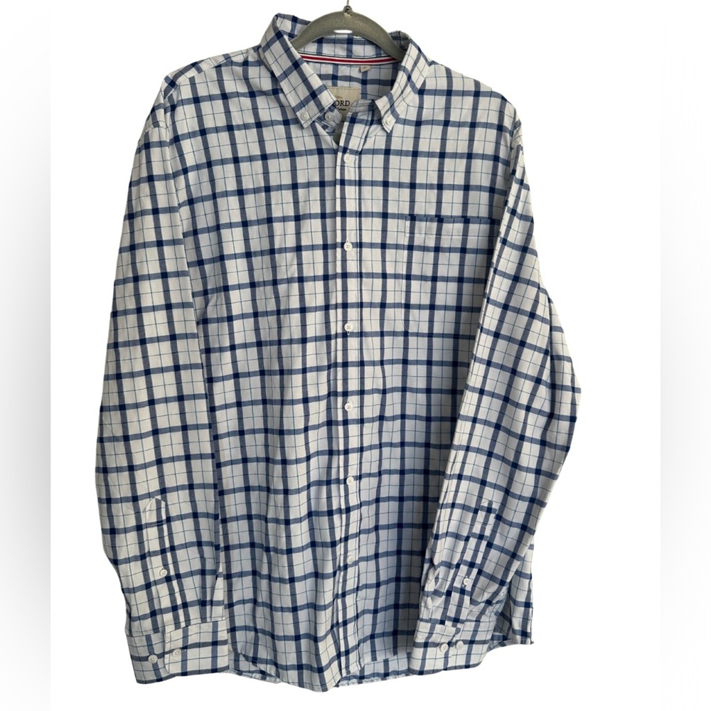Oxford Men’s Luxury Long Sleeve Button Down Polo Made In Italy Size Large EUC